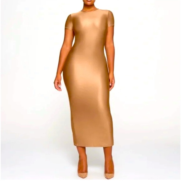 SKIMS Dresses & Skirts - SKIMS Shine Jersey Long Dress in Sienna NWT 4x